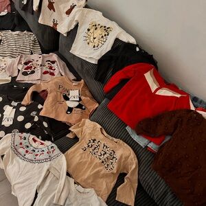 Zara Red Long Sleeve Tee